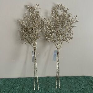 Rachel Zoe Crystal White Gold Sprays Set of 2 NEW